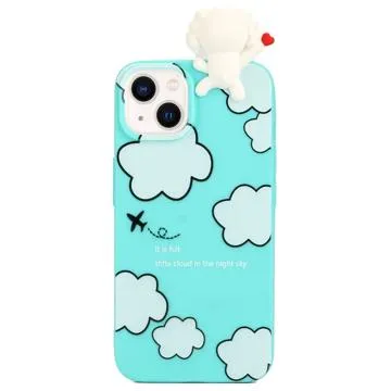 3D Figure Series iPhone 14 TPU Case - Cloud / Dog