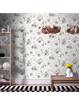 Julien Macdonald Exotica White/Silver Designer Wallpaper