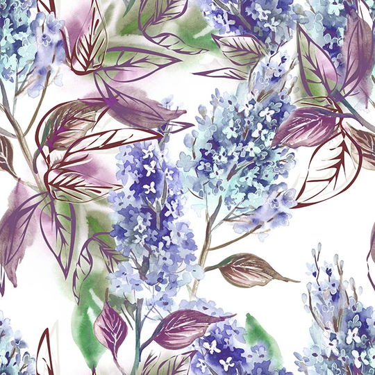 Walllpaper Roll 208X146cm Wallpaper Material With Print Mural Decoration Kitchen Livingroom Bedroom - Lilac Violet Flowers I Illustration