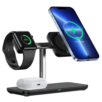 Duzzona W6 3-in-1 Magnetic Wireless Charging Stand - 15W