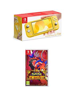 Nintendo Switch Lite Yellow Console With &Amp; Pokemon Scarlet