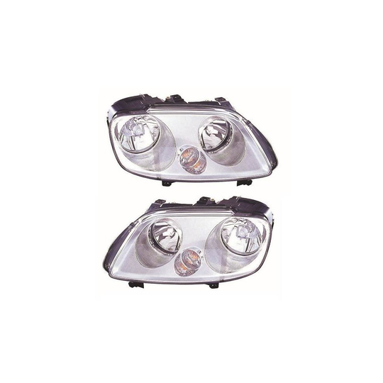 VW Caddy Mk3 Van 3/2004-2010 Chrome 3 Pod Headlights Headlamps 1 Pair O/S & N/S