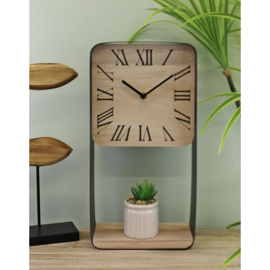Analog Mechanical Tabletop Clock in Black