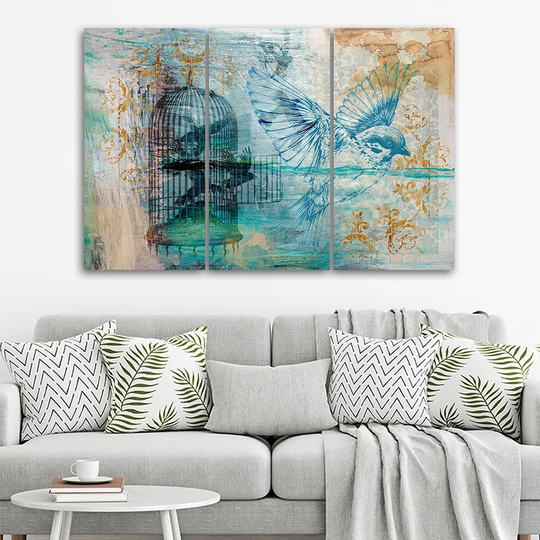 Canvas Print Birds Cage Retro