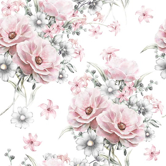 Walllpaper Roll 416X254cm Kitchen Livingroom Bedroom Mural Decoration Wallpaper Material With Print - Delicate Floral Minimalistic Flowers