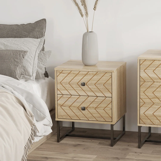 Riggleman 2 Drawer Bedside Table