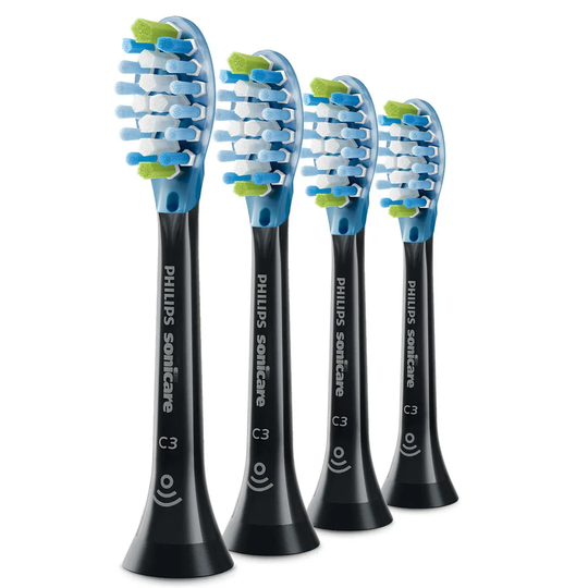 Philips HX9044/33 C3 Premium Plaque Defence Standard Sonic Toothbrush Heads 4 Pack - Black