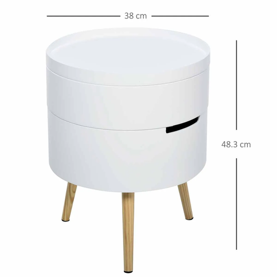 HOMCOM 3-part Side Coffee Table With Detachable Tray White