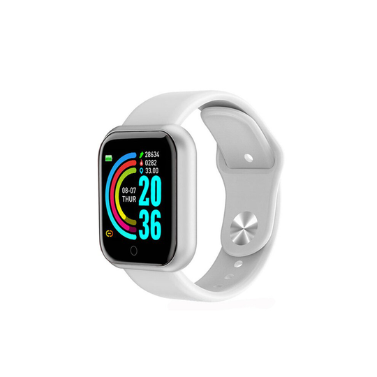 (White) Pro Bluetooth Smart Watch Men Women Y68 Blood Pressure Heart Rate Monitor Sport Smartwatch Fitness Tracker