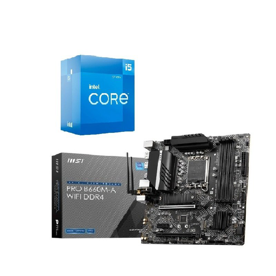 MSI PRO B660M-A WIFI DDR4 mATX Motherboard + Intel Core i5 12400 Processor Bundle