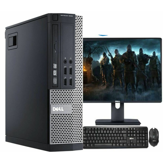 FAST GAMING DELL BUNDLE TOWER PC FULL SET COMPUTER SYSTEM INTEL i3 8GB RAM GT710
