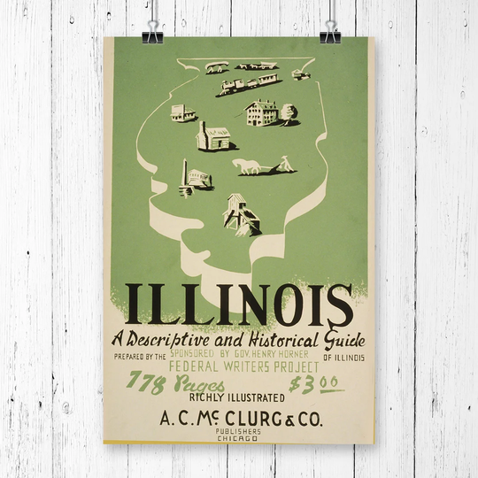 'Vintage Travel Poster Visit Illinois' Vintage Advertisement