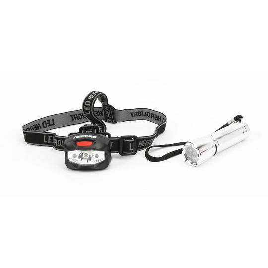 2 Piece LED Aluminum Flashlight and Headlamp Set