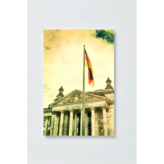 Bundestag Motif Magnetic Wall Mounted Cork Board