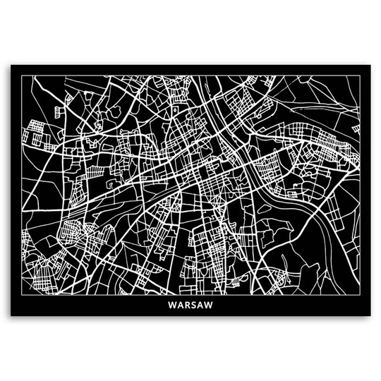 Canvas Print Warsaw City Map