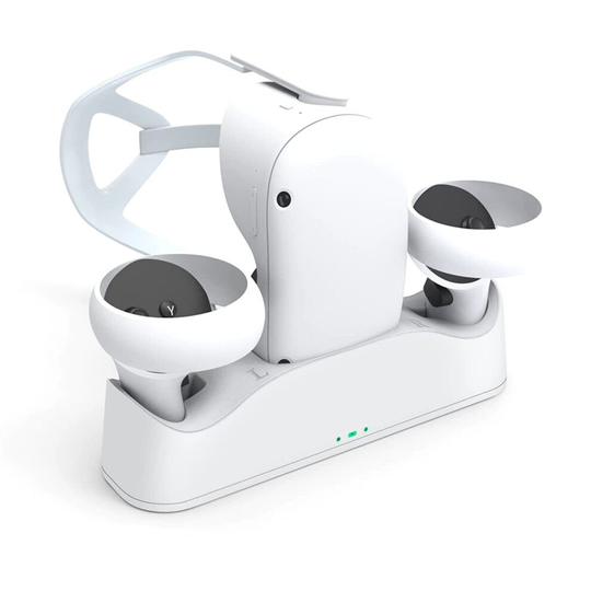 Compatible with Oculus Quest 2 VR Headset & Controllers Magnetic Charging Dock Station Stand