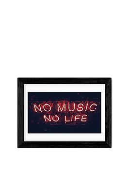 East End Prints No Music No Life Wall Art - Framed