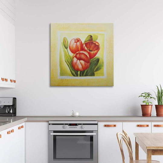 Canvas Print Red Tulips Flowers