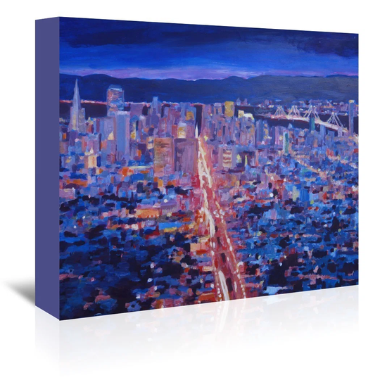 San Francisco Market Street by M Bleichner - Wrapped Canvas Painting Print