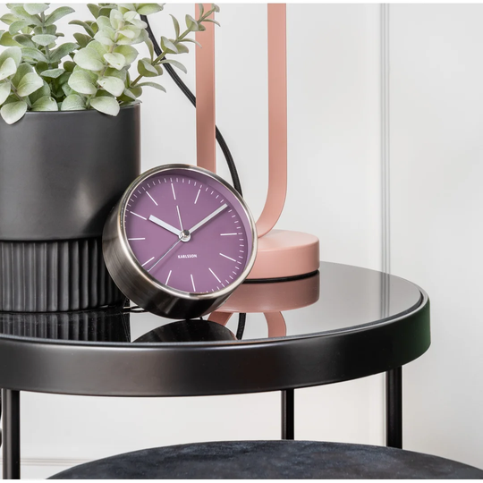 Minimal Analog Metal Quartz Alarm Tabletop Clock