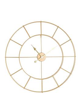 Hometime Gold Skeleton Wall Clock - 80Cm