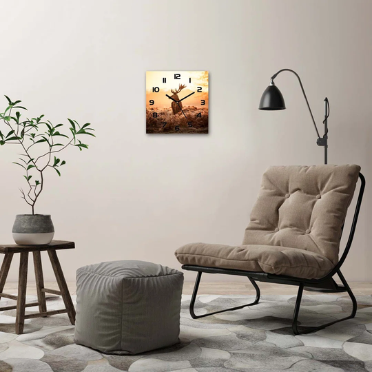 Deer Sunrise Silent Wall Clock