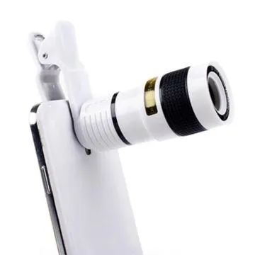 Portable Zoom Telescope Camera Lens - 8x - White