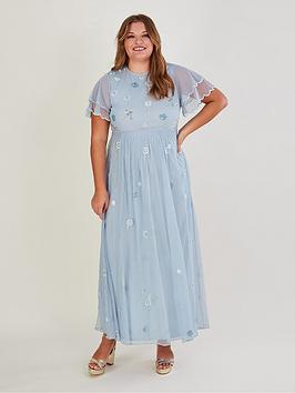Monsoon Catherine Sustainable Embroidered Maxi Bridesmaid Dress