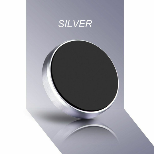 (Silver) In Car Magnetic Phone Holder Mount Fits Dashboard Dash Mobile Universal iPhone 7 8 XR XS Max