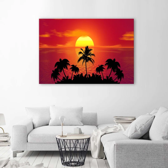 Canvas Print Tropical Palm Trees At Sunset