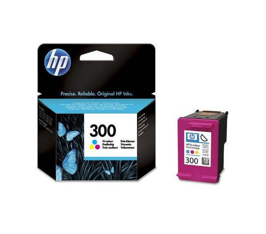 HP 300 Tri-Colour Original Ink Cartridge - Standard Yield 165 Pages - CC643EE