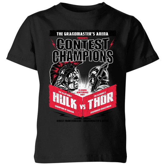 Marvel Thor Ragnarok Champions Poster Kids' T-Shirt - Black - 3-4 Years