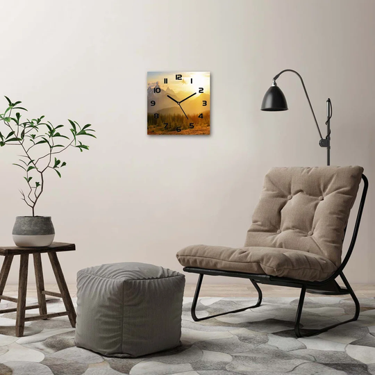 Sunset Mountains Silent Wall Clock