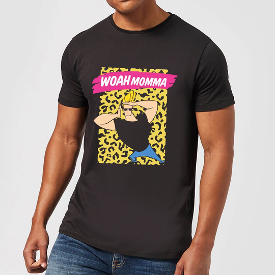 Johnny Bravo Woah Momma Men's T-Shirt - Black - XS