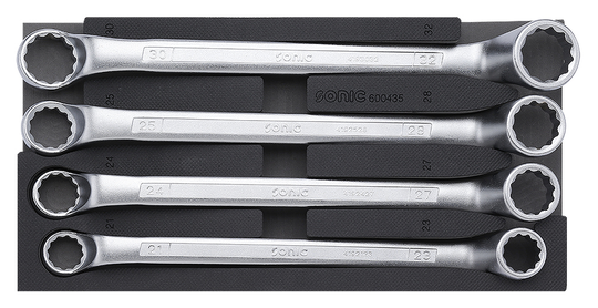 Sonic Ring Wrench Set, Deep Curved 75° 4-Piece 600435