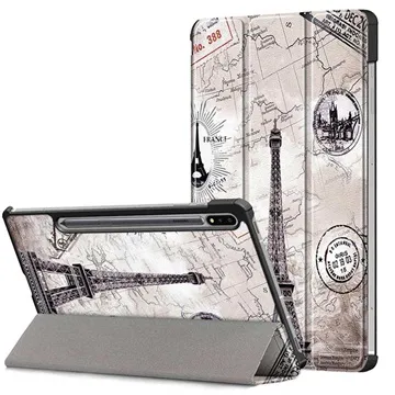 Tri-Fold Series Samsung Galaxy Tab S7/S8 Smart Folio Case - Eiffel Tower