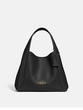 Coach Polished Pebble Leather Hadley Hobo 21 - Black