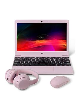 Geo Geobook 110 Laptop - 11.6In Hd, Intel Celeron, 4Gb Ram, 64Gb Ssd, Microsoft 365 Personal (12 Months) Included, With Mouse, Headset And Sleeve