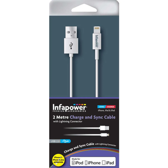 Infapower Infrapower Apple Lightning To USB 2.0 Cable 2M - White