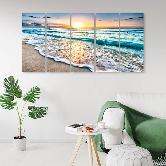 Canvas Print Sea Beach Sunset