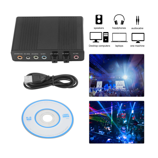 USB 6 Channel 5.1 External Optical Digital Sound Card Audio Adapter