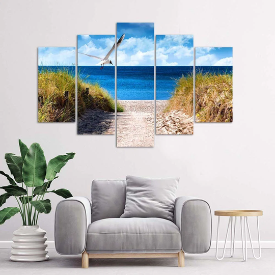 Canvas Print Landscape Sea Beach Grass