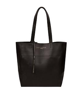 Pure Luxuries London Exclusive Ashurst Large Open Top Leather Tote Bag - Black