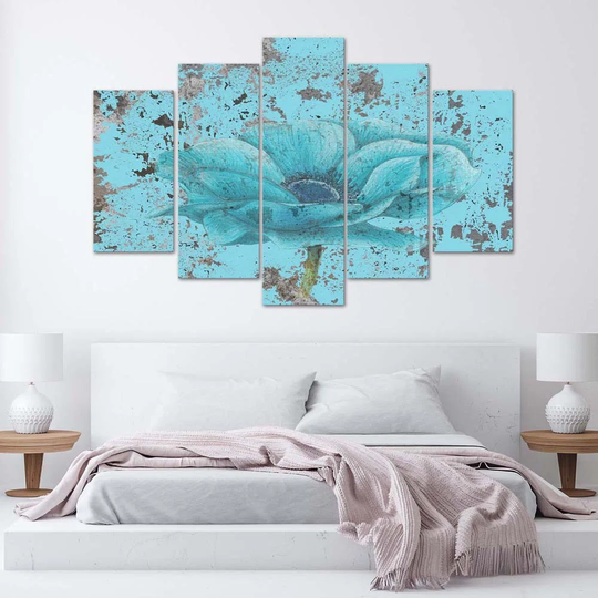 Canvas Print Blue Vintage Flower