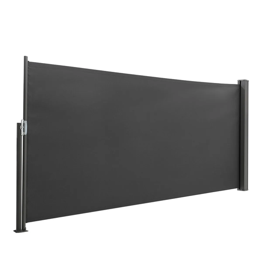 Livingandhome 3 x 1m Outdoor Retractable Side Awning - Dark Grey