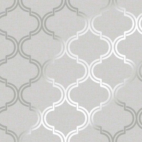 Holden Decor Glistening Geo Grey / Silver Wallpaper