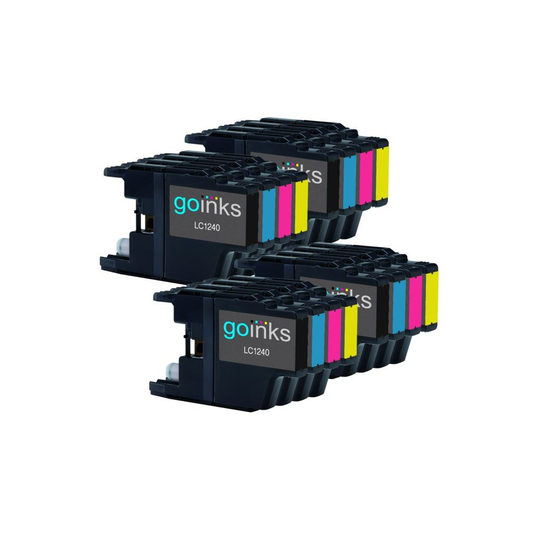 Compatible 4 Go Inks Set of 4 Ink Cartridges to replace Brother LC1240 & LC1220 / non-OEM for Brother DCP & MFC Printers (16 Inks)