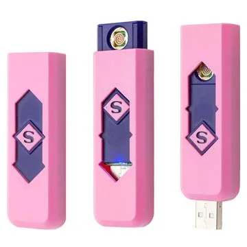 Rechargeable USB Electronic Cigarette Lighter - Pink