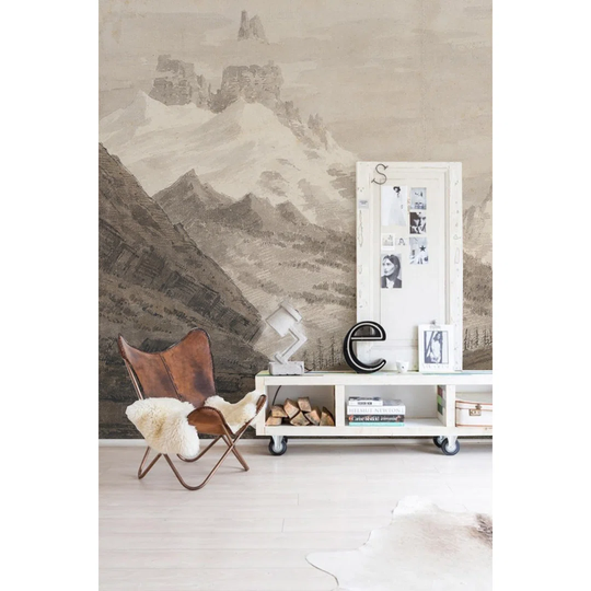 Walllpaper Roll 416X254cm Wallpaper Material With Print Mural Decoration Kitchen Livingroom Bedroom - Vintage Mountains L Vintage Landscape