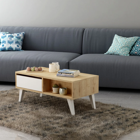 Julka Coffee Table White & Oak